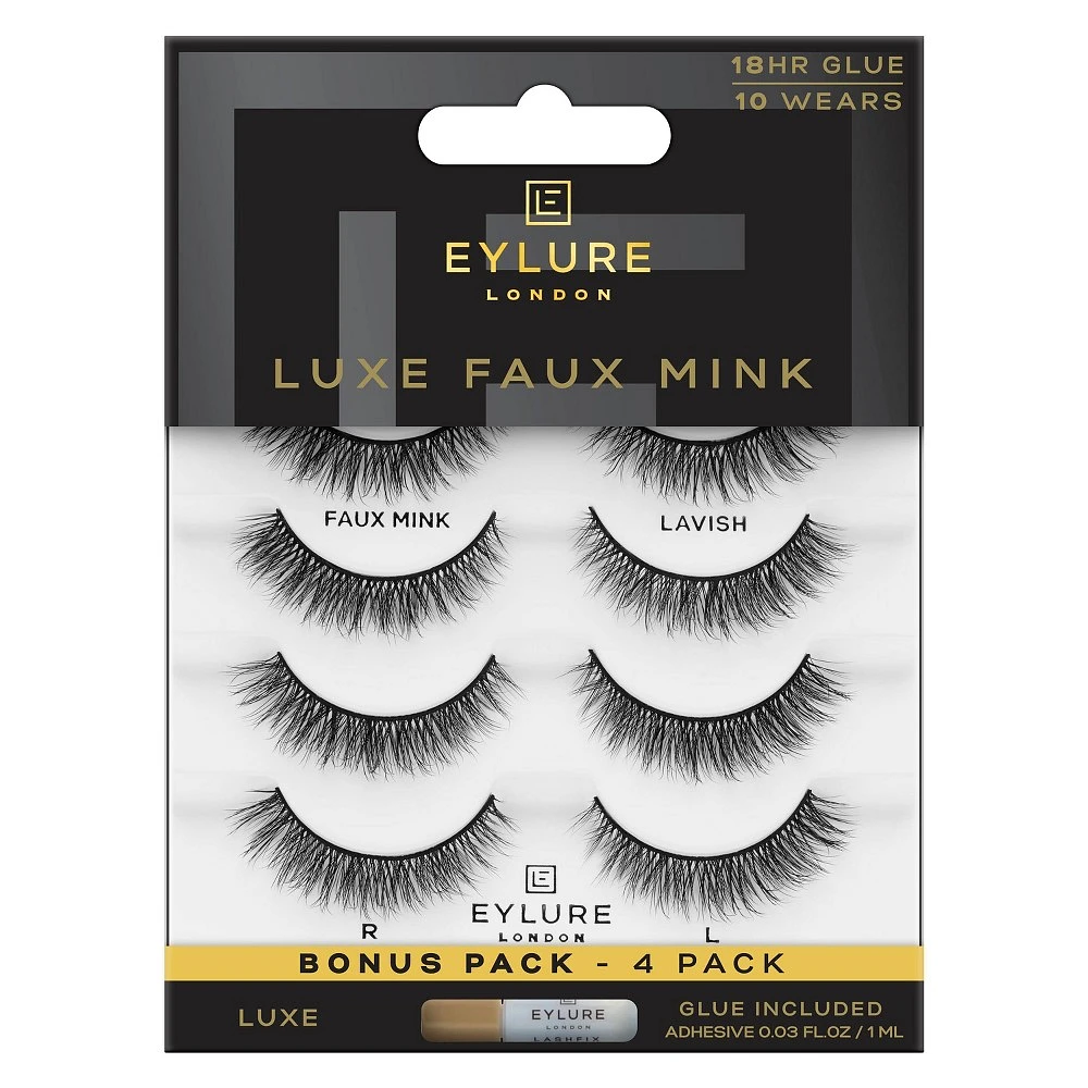 Eylure Luxe Faux Mink Lavish False Eyelashes - 4pr