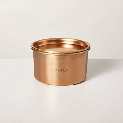 Lidded Metal Pampas 4-Wick Jar Candle Brass Finish 20oz - Hearth & Hand with Magnolia