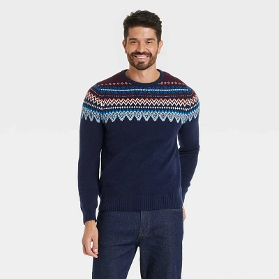 Men Holiday Crewneck Pullover Sweater