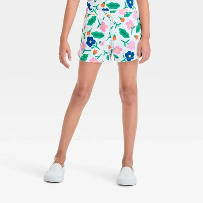 Girls French Terry Floral Shorts