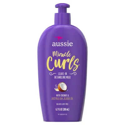 Aussie Miracle Curls with Coconut Oil Paraben Free Detangling Milk Treatment - 6.7 fl oz