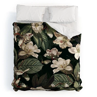 Deny Designs King Burcu Korkmazyurek Dark Garden Comforter and Pillow Sham Black