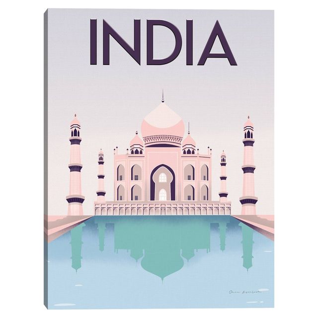 18 x 24 India by Omar Escalante Canvas Art Print - Masterpiece Art Gallery: Taj Mahal, Modern Decor