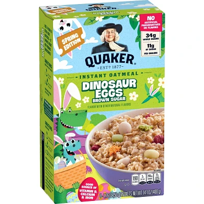 Quaker Instant Oatmeal Dinosaur Eggs Brown Sugar - 8ct