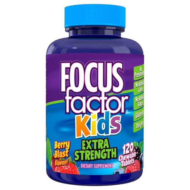 Focus Factor Kids Extra Strength Brain Vitamin Daily Chewables - 120ct