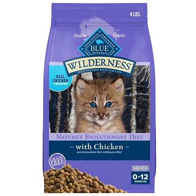 Blue Buffalo Wilderness High Protein Natural Kitten Dry Cat Food with Chicken Flavor