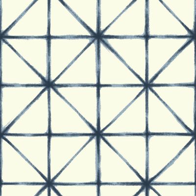 RoomMates Modern Abstract Peel & Stick Wallpaper Blue: Removable Geometric Vinyl, Self-Adhesive, 28.2 Sq Ft Coverage