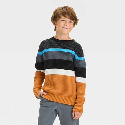 Boy Striped Colorblock Pullover Sweater