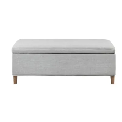 Caymu Rectangular Soft Close Storage Bench Light Gray - Martha Stewart: Upholstered, Transitional Style, No Flame Retardants