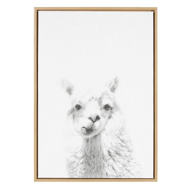 23 x 33 Sylvie Alpaca Framed Canvas by Simon Te Tai Natural - Kate and Laurel: Modern Wall Art, Simon Te Tai