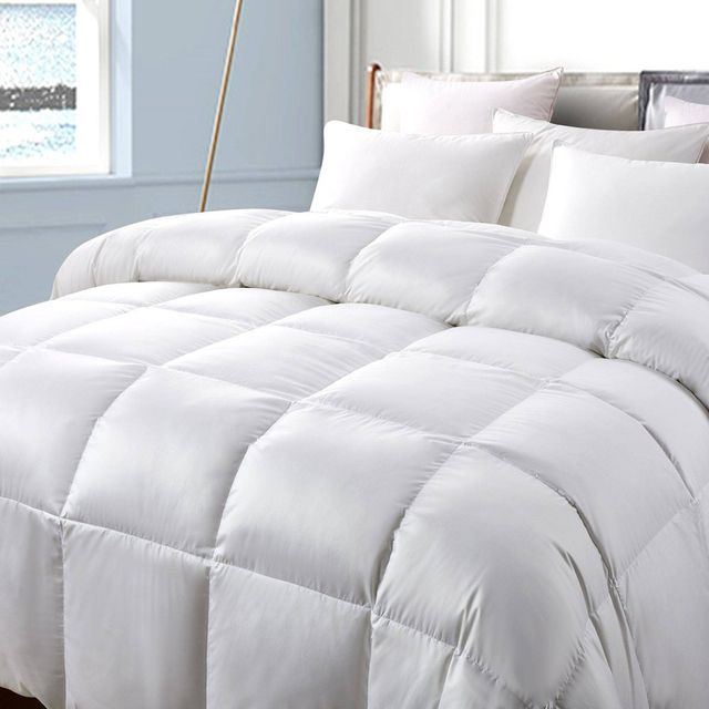 300 Thread Count All Season Down Fiber Comforter - Serta: Cotton, Adult Duvet Insert, Plain Weave