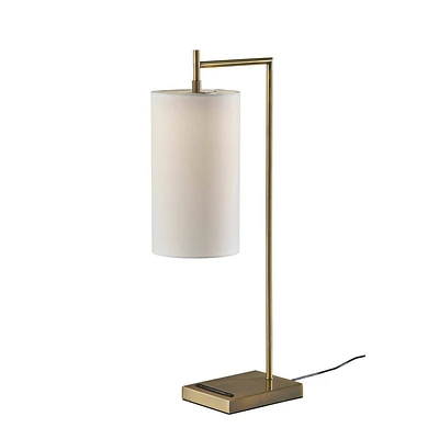 Adesso Matilda Table Lamp: ETL Listed, Polyester Drum Shade, Metal Body, Touch Sensor