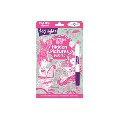 Mermaid Neon Hidden Pictures Puzzles - (Highlights Fun to Go) (Paperback)