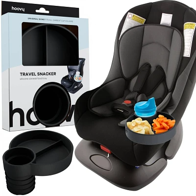 Hoovy Travel Silicone Cup Holder & Snack Tray Accessory for Car Seat, Booster Seat and Stroller