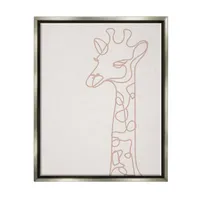 Wall Art by Melissa Wang Giraffe Line Squiggle Doodle Gray Framed Kids Floater Canvas - Stupell Industries