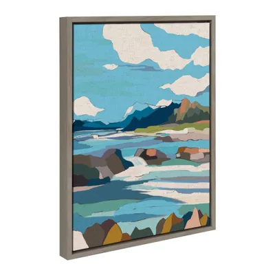 18x24 Sylvie Brienz Framed Canvas by Nikita Jariwala - Kate & Laurel: Nautical Wall Art, Coastal Decor