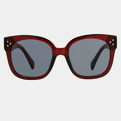 Women Platic Butterfly Sunglae - Univeral Thread Wine Red