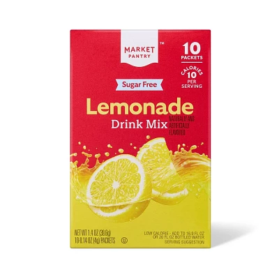 Lemonade Sugar-Free Drink Mix - 10ct - Market Pantry