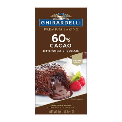 GHIRARDELLI Premium Baking 60% Cacao Bittersweet Chocolate Baking Bar - 4oz