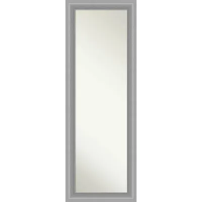 19 x 53 Non-Beveled Peak Polished Nickel Narrow Full Length on The Door Mirror - Amanti Art