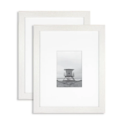 Master & Co. (Set of 2) 11x14 Matted to 5x7 Echo Point Picture Frames White Woodgrain