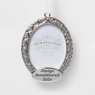 2024 Always Remembered Metal Picture Frame Christmas Tree Ornament - Wondershop