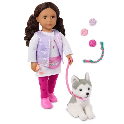 Our Generation Estella and Evi 18 Doll and Pet Puppy Set