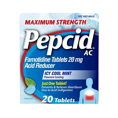 Pepcid AC Max Strength Icy Cool Mint Digestive Health Treatment