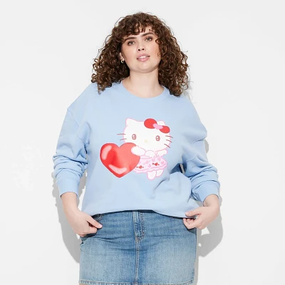 Womens Hello Kitty Heart Graphic Sweatshirt