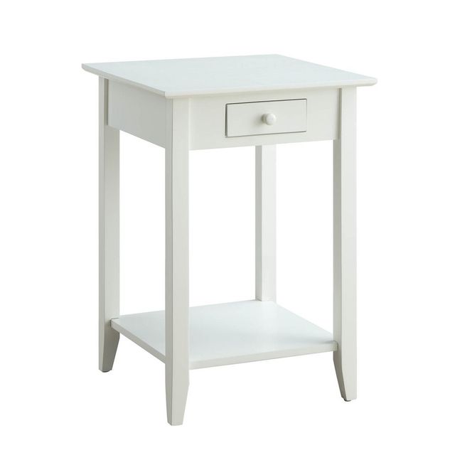 American Heritage End Table with Drawer Shelf White - Breighton Home