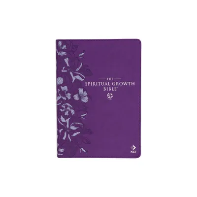 The Spiritual Growth Bible, Study Bible, NLT - New Living Translation Holy Bible, Faux Leather, Purple Debossed Floral - (Leather Bound)