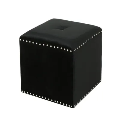 Brantly Glam Velvet Ottoman - Home: Studded