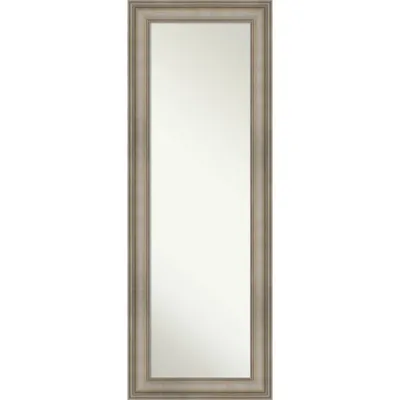 20 x 54 Non-Beveled Mezzanine Antique Silver Narrow Wood on The Door Mirror - Amanti Art: Over-the-Door, Hanging