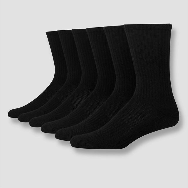 Mens Big & Tall Hanes Premium Performance Cushioned Crew Socks 6pk