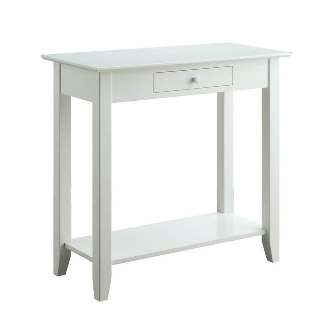 American Heritage Hall Table with Drawer Shelf White - Breighton Home