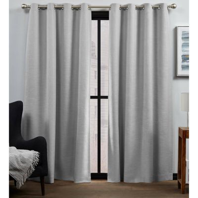 Set of 2 84x52 Bensen 100% Blackout Grommet Top Curtain Panel Silver - Exclusive Home: Modern Thermal Insulated Drapes