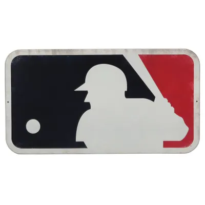 MLB Logo Baseball Large Metal Sign Panel