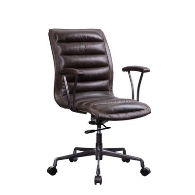 Zooey Executive Office Chair Distress Chocolate Top Grain Leather - Acme Furniture