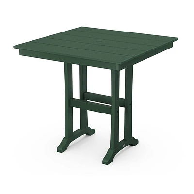 POLYWOOD Square Farmhouse Trestle Outdoor Patio Counter Height Table : Durable, Weather-Resistant Design