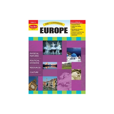 7 Continents: Europe, Grade 4 - 6 Teacher Resource - by Evan-Moor Educational Publishers (Paperback)