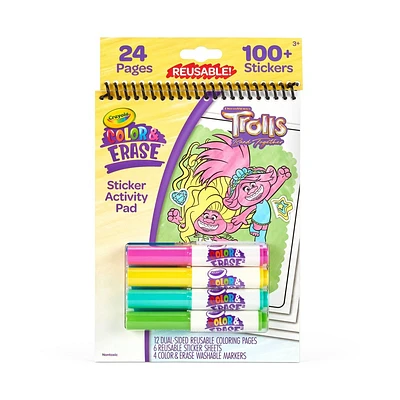 Crayola Trolls Color & Erase Reusable Sticker Activity Pad