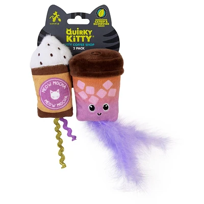 Quirky Kitty Coffee Shop Cat Toy - 2pk