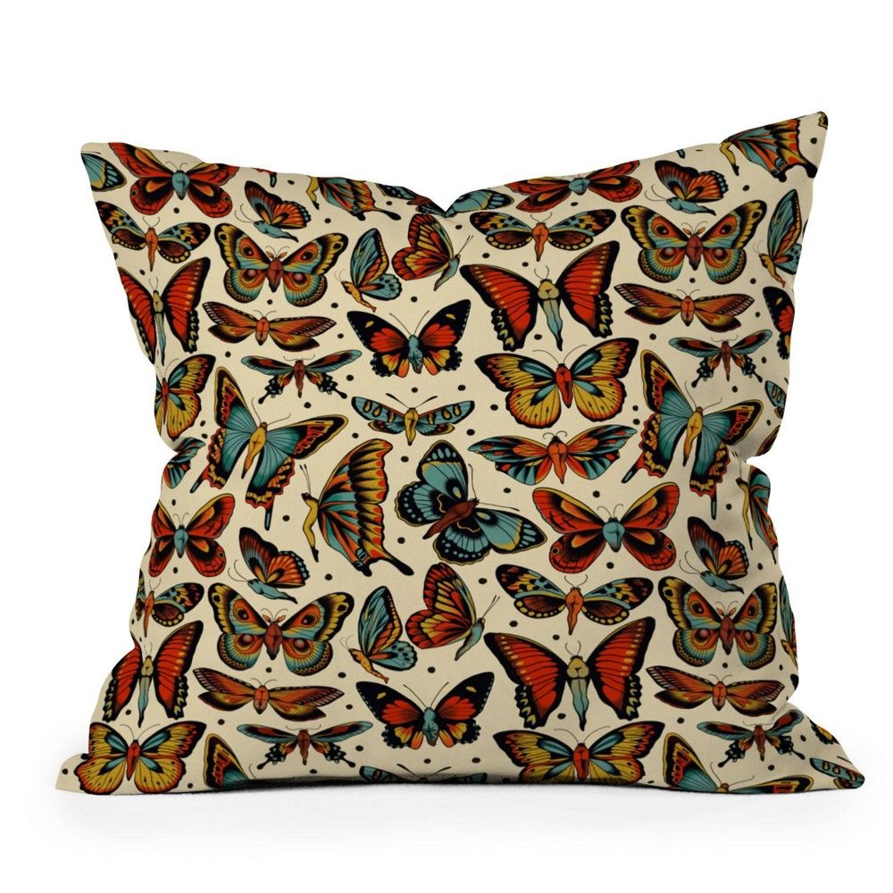 Cecitattoos Butterflies Outdoor Throw Pillow