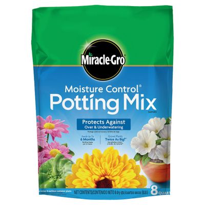 Miracle-Gro Moisture Control Potting Mix 8qt: Indoor & Outdoor Plant Feed, Protects from Over-Watering