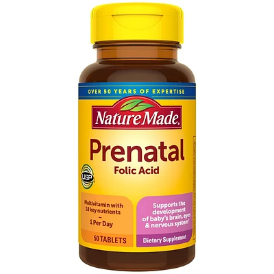 Nature Made Multi Prenatal Vitamins with Folic Acid - 50ct