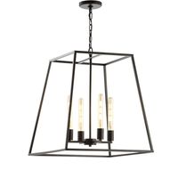 JONATHAN Y 21 Iron Hutson Modern Angled LED Pendant Black: ETL Listed, Adjustable Height, Metal Shade