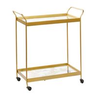 Contemporary Metal Bar Cart Gold - Olivia & May