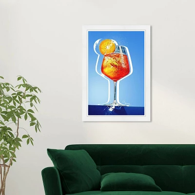 15 x 21 Aperol Italian Kitchen Cocktail Framed Wall Art Print Blue - Wynwood Studio