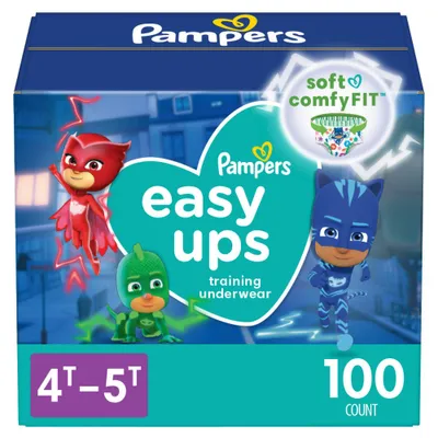 Pampers Easy Ups Boys Training Underwear Enormous Pack - Size 4T-5T - 100ct