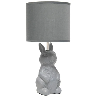 Simple Designs 16.33 Cute Wonders Whimsical Perched Bunny Rabbit Table Lamp Gray